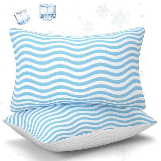 SLEEPDIARY Pillows Queen Size Set of 2 – Adjustable Shredded Memory Foam Cooling Bed Pillows, Custom Loft for Side, Back, and Stomach Sleepers, Shape-Retaining Support & Washable Cover