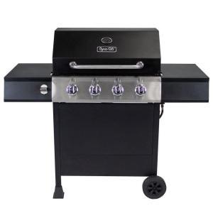 4-Burner Open Cart LP Gas Grill in Black