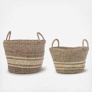 Seagrass & Palm Baskets with Handles