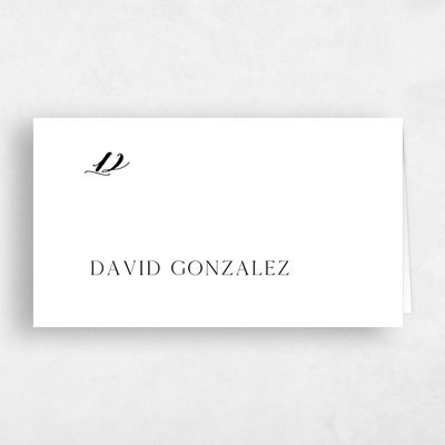 White Wedding Place Card - Gendron