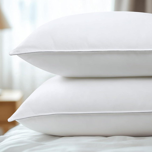 viewstar Bed Pillows Queen Size Set of 2, Hotel Collection, Down Alternative Soft Pillow for Back, Stomach or Side Sleepers, Double Stitch White-Firm
