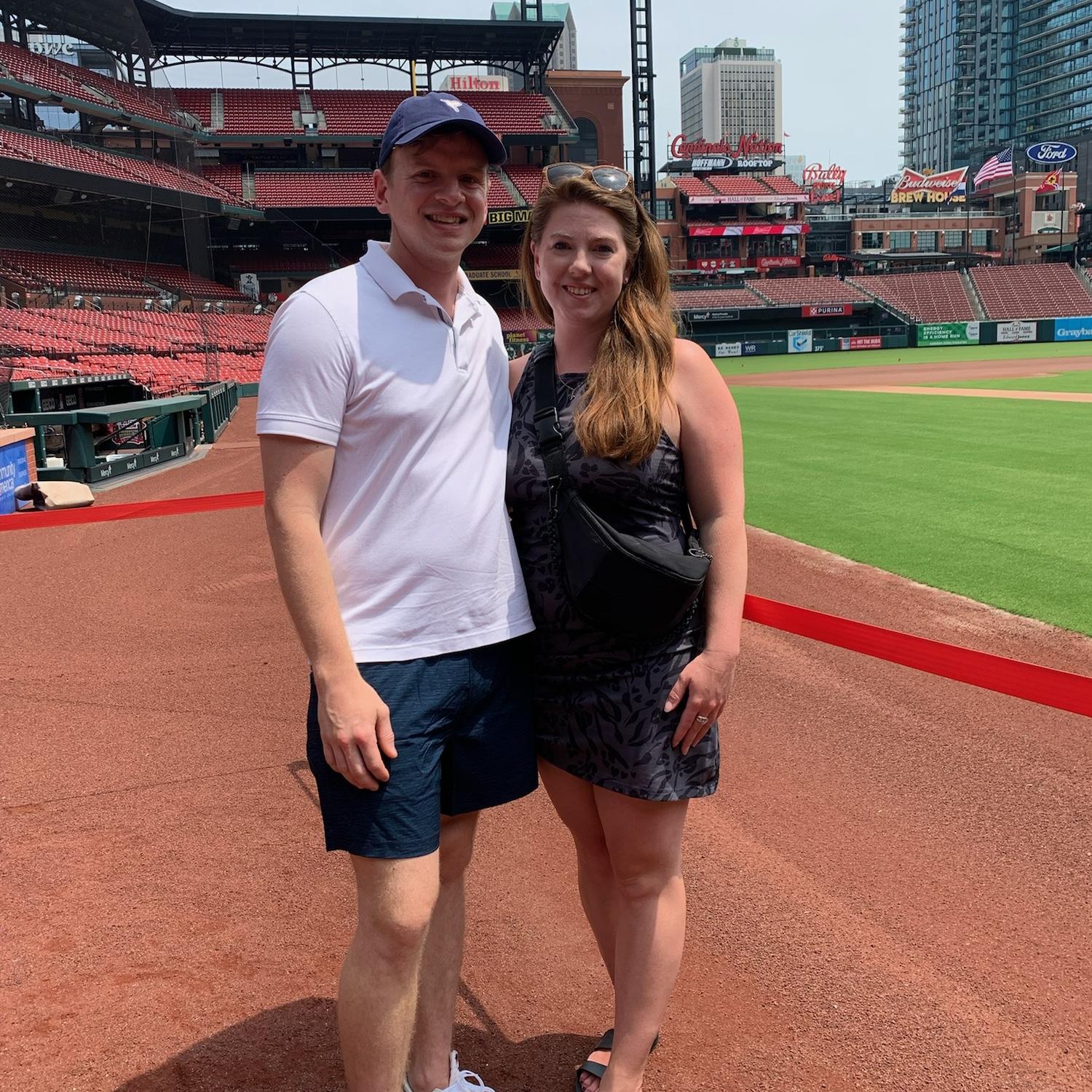 Ryan took Chelsea to St. Louis and the Cardinals stadium on the way to the Owens Family Reunion in Peoria, Illinois.