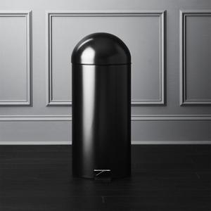 Brushed Black Step Trash Can