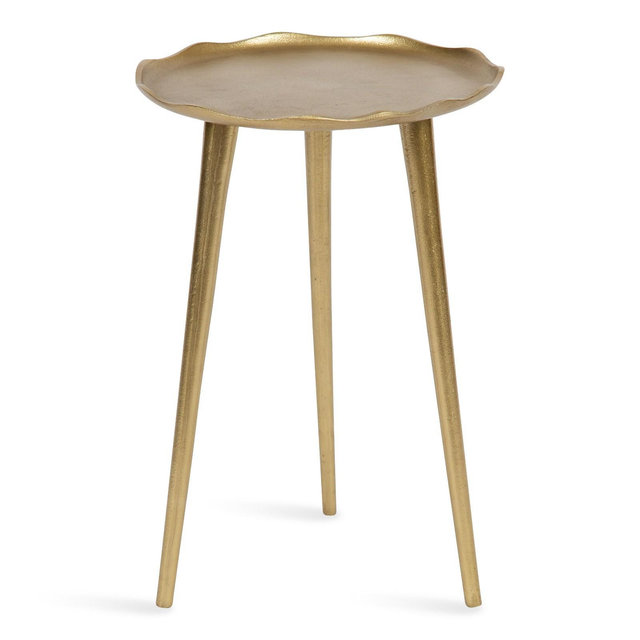 Kate and Laurel Alessia Round Metal Side Table, 15x15x22, Gold