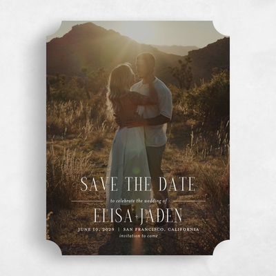 White Ticket Wedding Save the Date - Cole Portrait