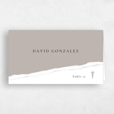 Grey Typography Wedding Place Card - Jayden Vegetarian