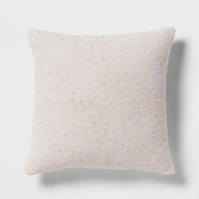 18"x18" Luxe Leopard Jacquard Square Decorative Pillow Ivory - Threshold™