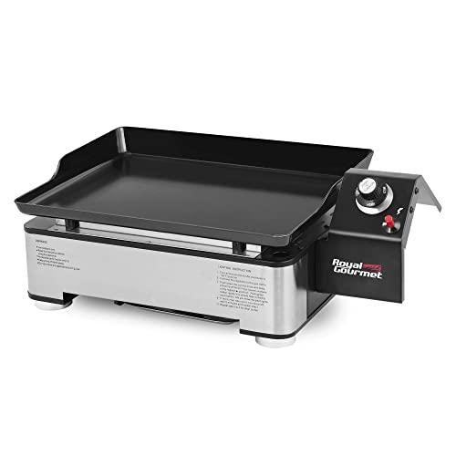 Royal Gourmet PD1202S 18-Inch Portable Table Top Propane Gas Grill Griddle for Camping, Sliver
