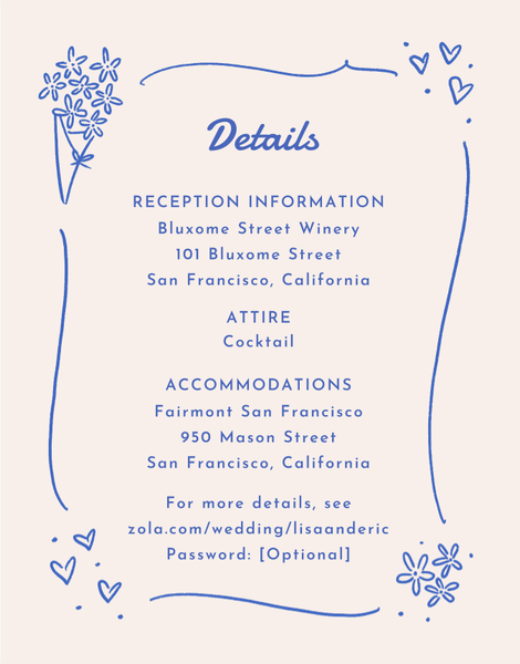 Aubrey | Cornflower Blue | Zola Wedding Enclosure Cards