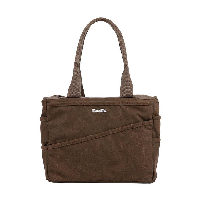 Soolla Studio Bag: Pottery Tool Bag & Craft Storage, Art Supply Organizer, Washable Tote, Knitting Yarn, Crochet Projects, 30 Pockets, 20+ Canvas Colors, Gift For Artists & Teachers (Coffee Bean)