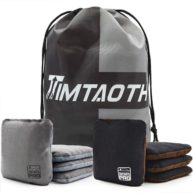 Timtaoth Dual Sided Corn Hole Bags Professional Cornhole Bags Set of 8 Regulation Size Weight Pro Corn Hole Bean Bags Slick and Stick
