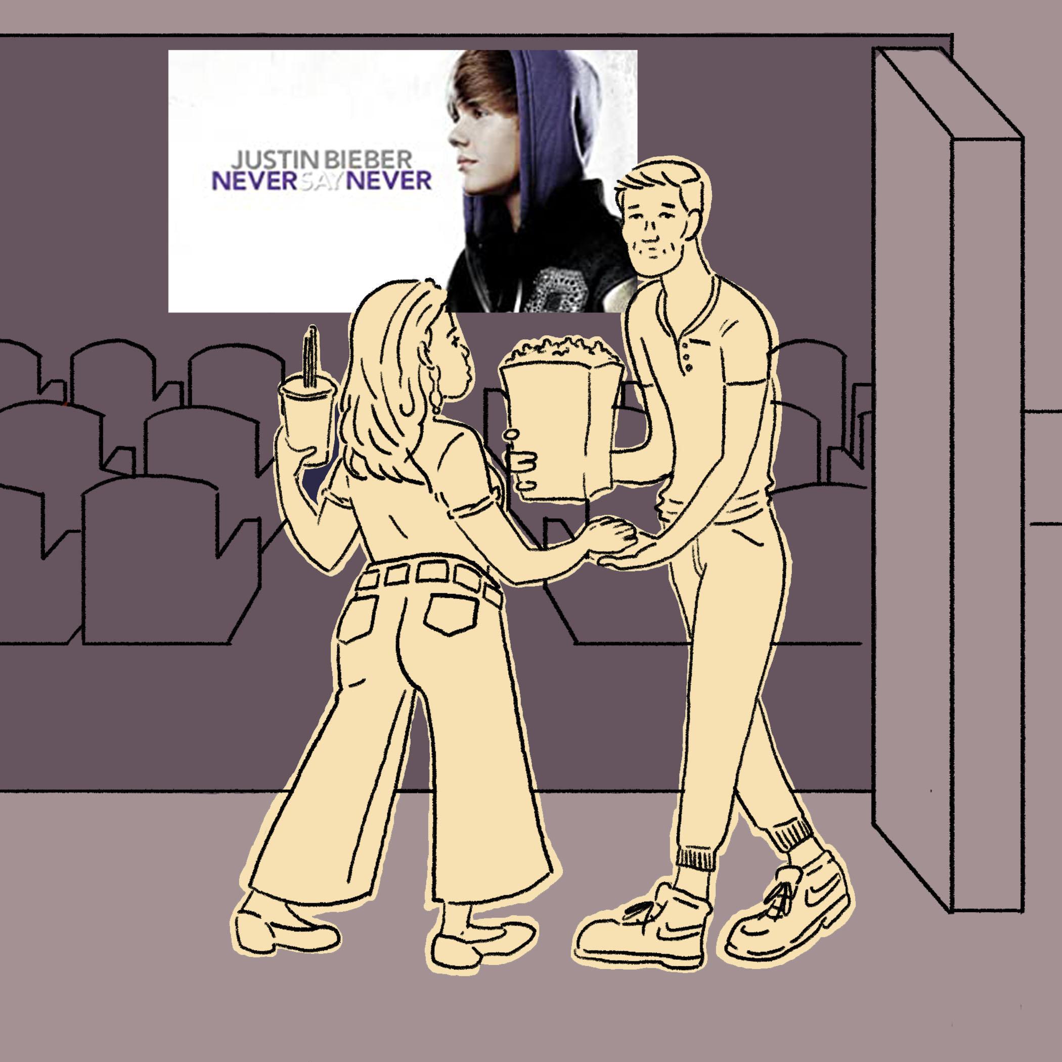 our first date ("ironically" watching jbiebs)
