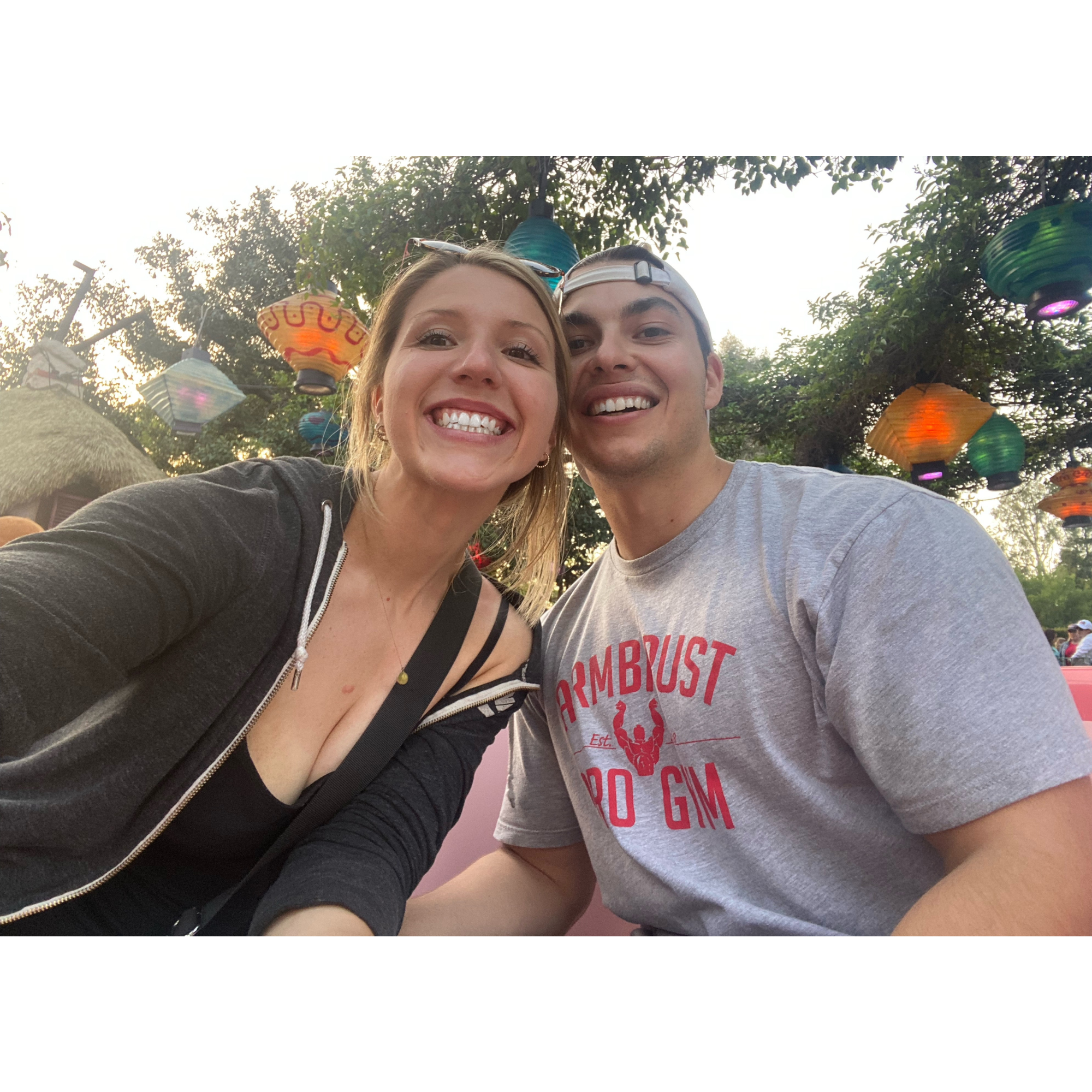 On the teacups at disneyland!