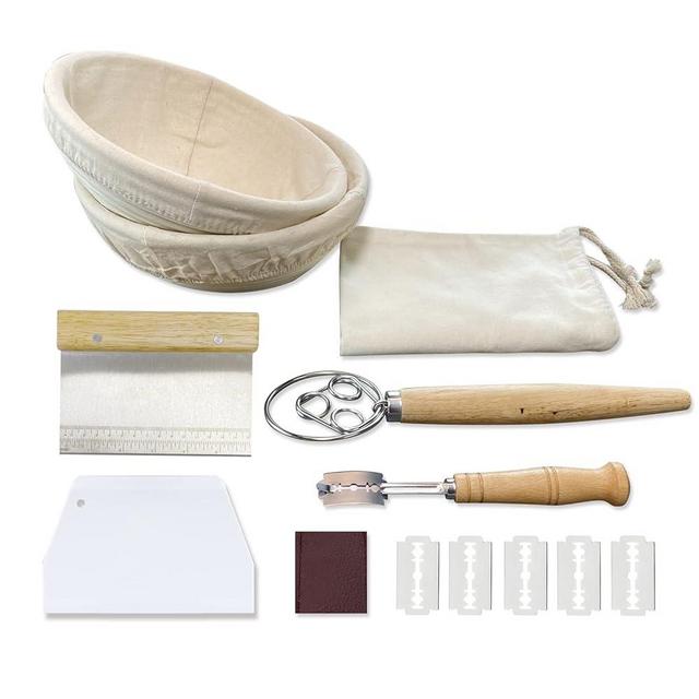 Bread Banneton Proofing Basket Set of 2, Round 10" Sourdough Proofing Basket for Bread Making Tools Supplies, Banneton Basket Sourdough Bread Baking Supplies for Bread Making Baking Fermentation