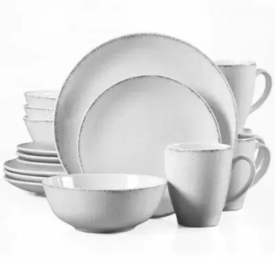 Urban Loft® Liam 16-Piece Dinnerware Set in White/Grey Speckle