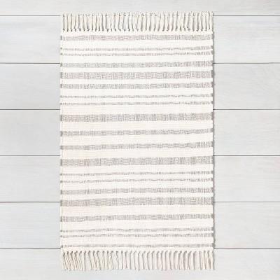 2'x3' Rug with Fringe Gray - Hearth & Hand™ with Magnolia
