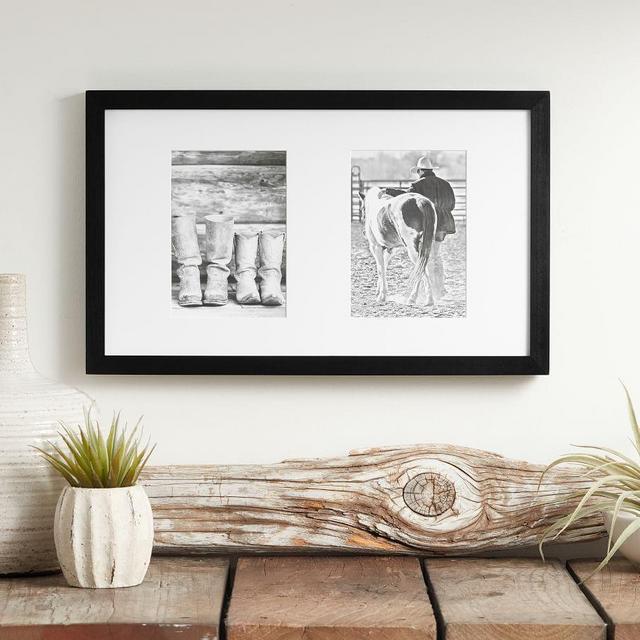 Wood Gallery Frame, 11"x18" Overall (2 Multi, 3 Multi Opening) - Black