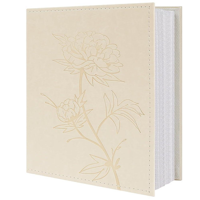 Vienrose Photo Album 400 4×6 Photos Vegan Leather Cover Photo Book Vertical Pockets for 4×6 Large Capacity Picture Album for Family Wedding Baby Anniversary(400 Pockets Beige)