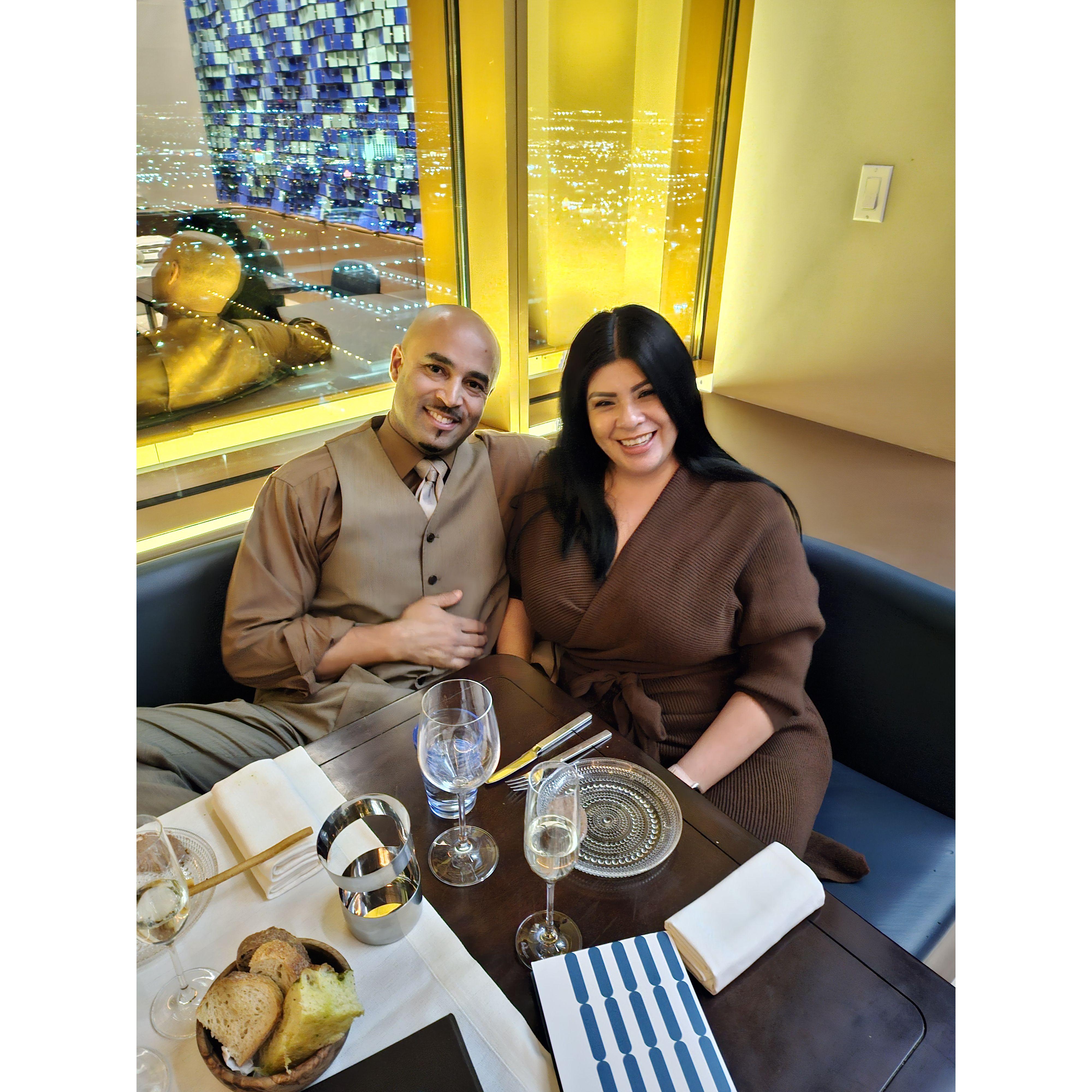 Having dinner 64 floors up in the sky