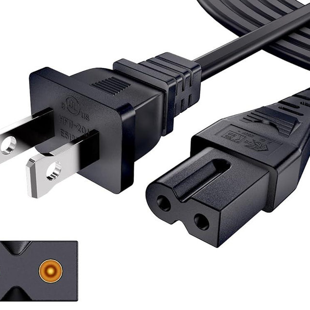 AC Power Cord for Vizio D/E/M Series TV & Soundbar, Replacement 2 Prong Polarized Cable 6 Feet