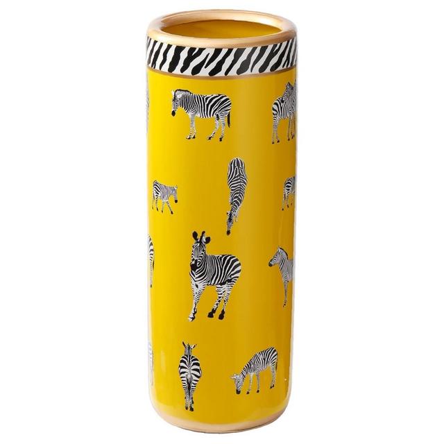 Porcelain Ceramic Zebra Print Umbrella Holder