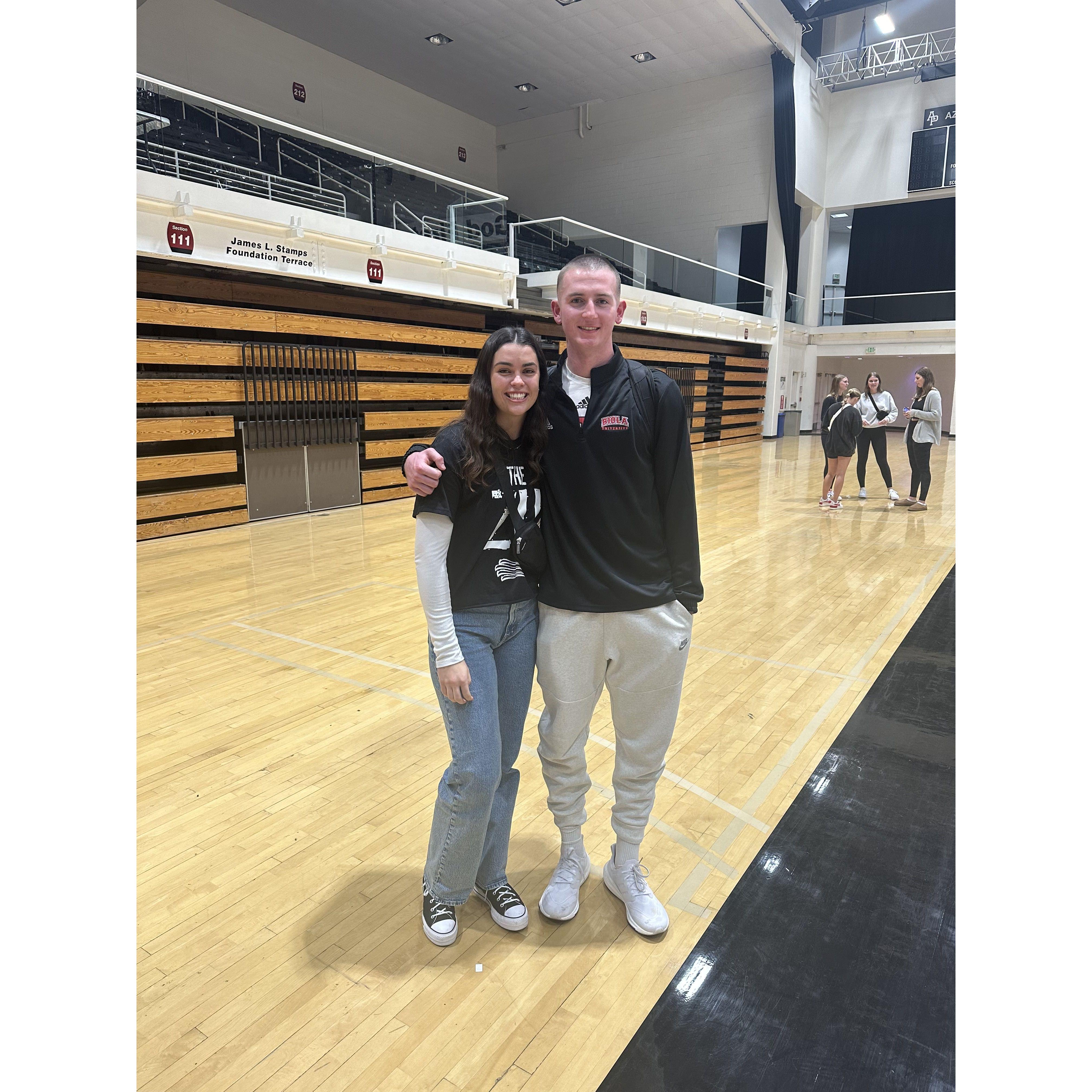 our first picture together... after Casey's game winning buzzer beater @ APU :/