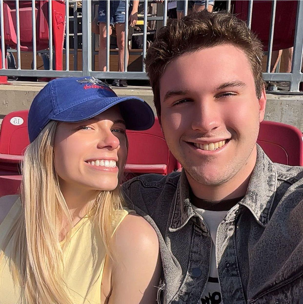 Here we are at the Savannah Bananas game right after Jack got home from Greece!