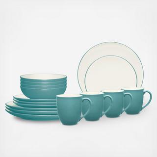 Colorwave Coupe 16-Piece Dinnerware Set, Service for 4