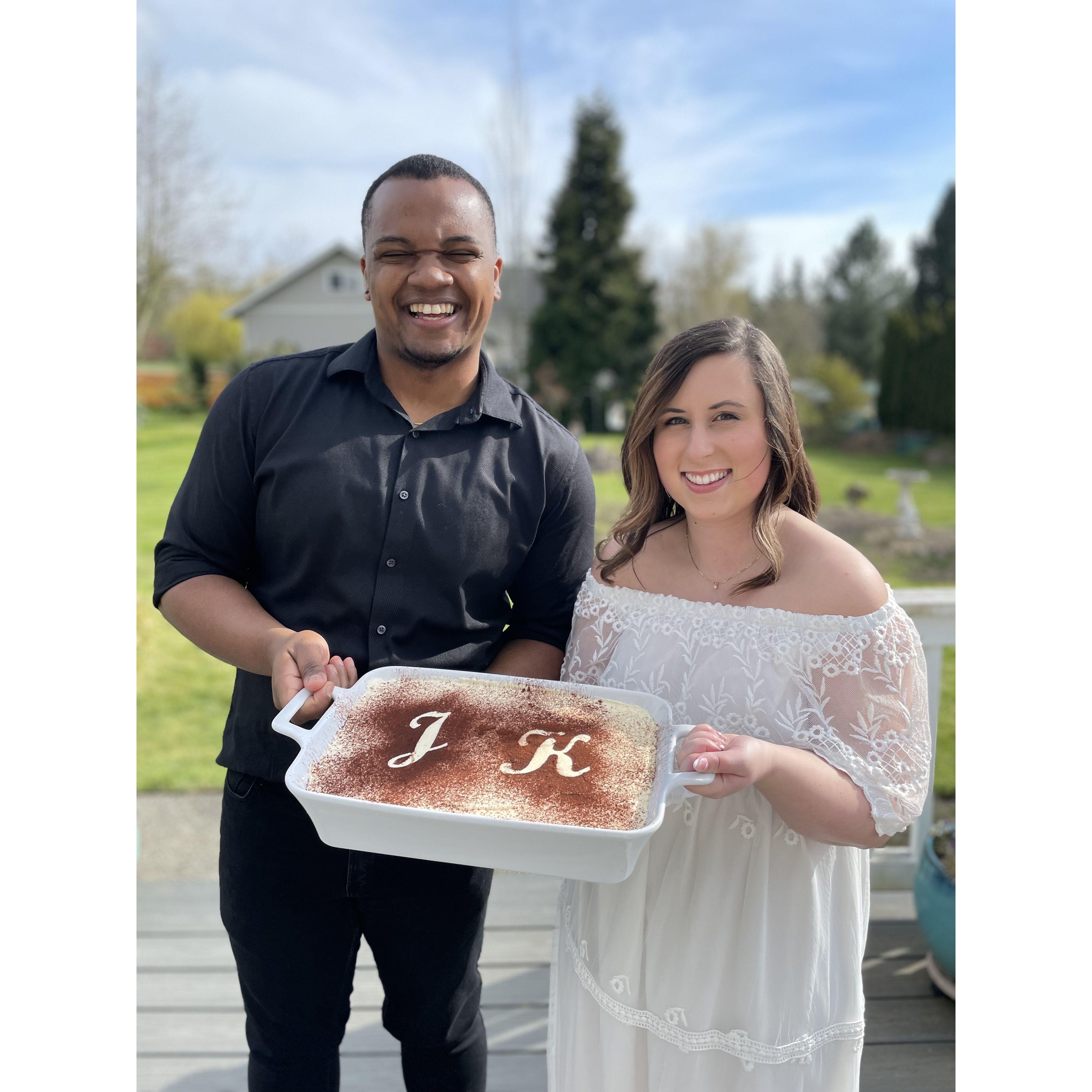 Engagement party with Mike's famous tiramisu! April 16th, 2022