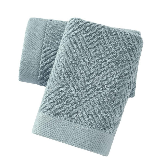 sense gnosis Sage Green Hand Towel Set of 2 Striped Weave 100% Cotton Super Soft Highly Absorbent Hand Towels for Bathroom 13x 29 Inch