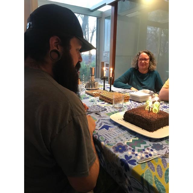 Celebrating Josh's 28th birthday with family before Covid