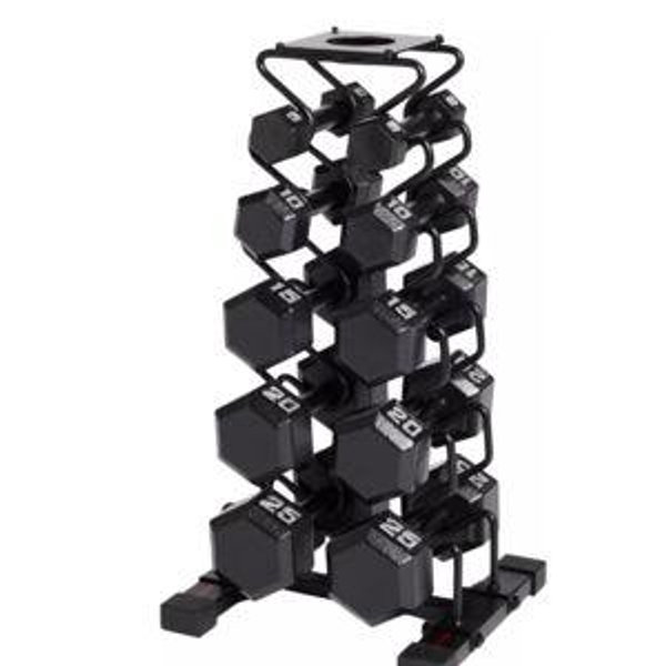 ETHOS 150 lb Cast Hex Dumbbell Set+ Rack