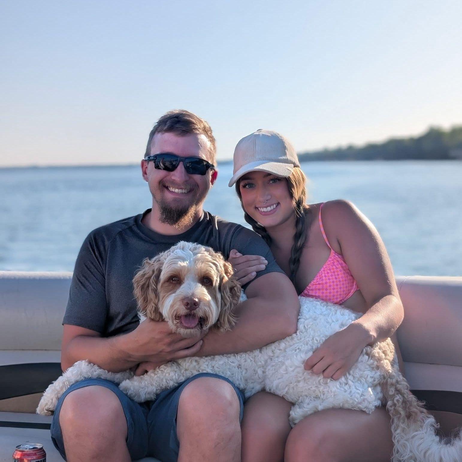 Mikey's first pontoon ride!