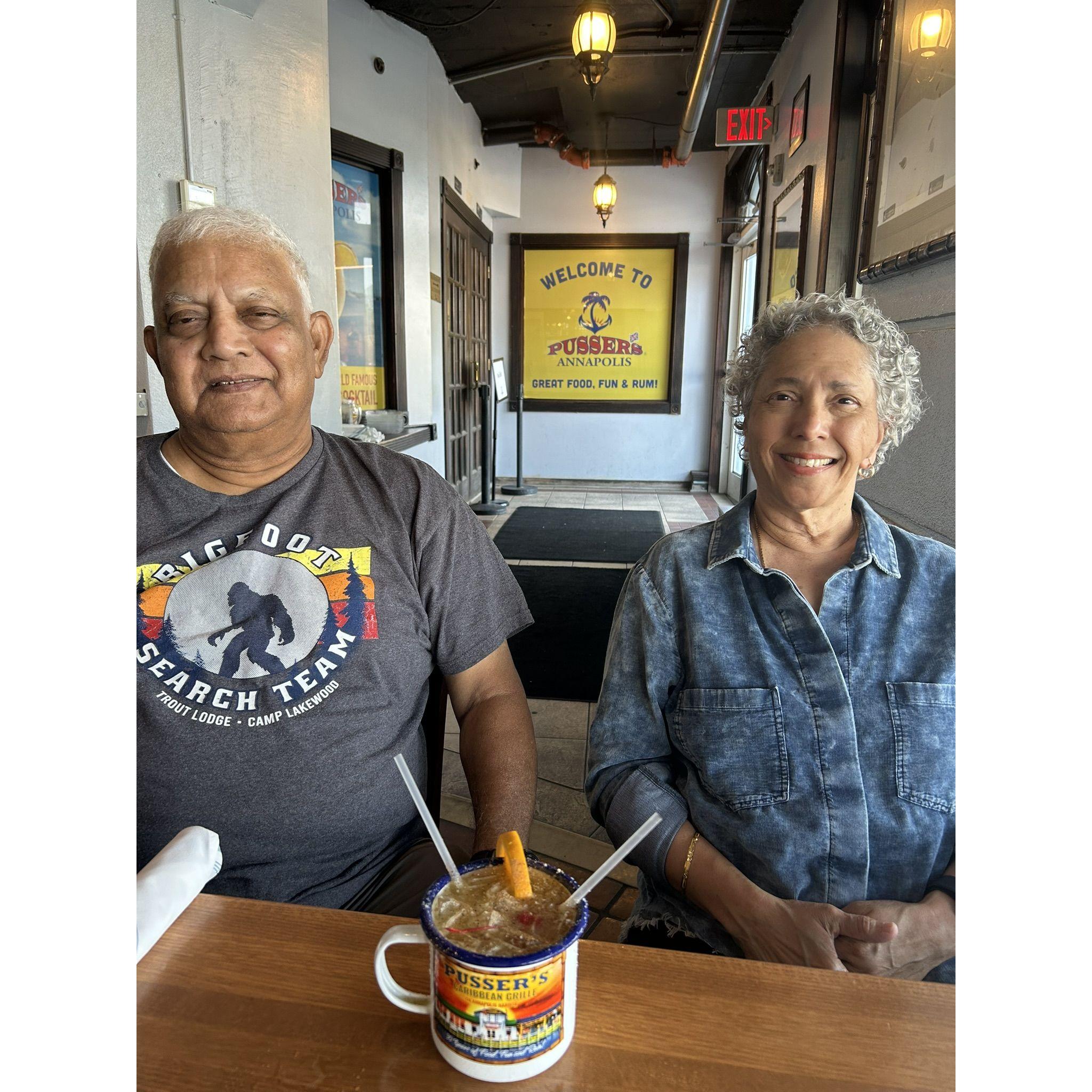 While enjoying painkillers at Pusser's Bar in Annapolis (especially Jessica's dad), boaters passed by the dock and the idea of a yacht wedding was born!
