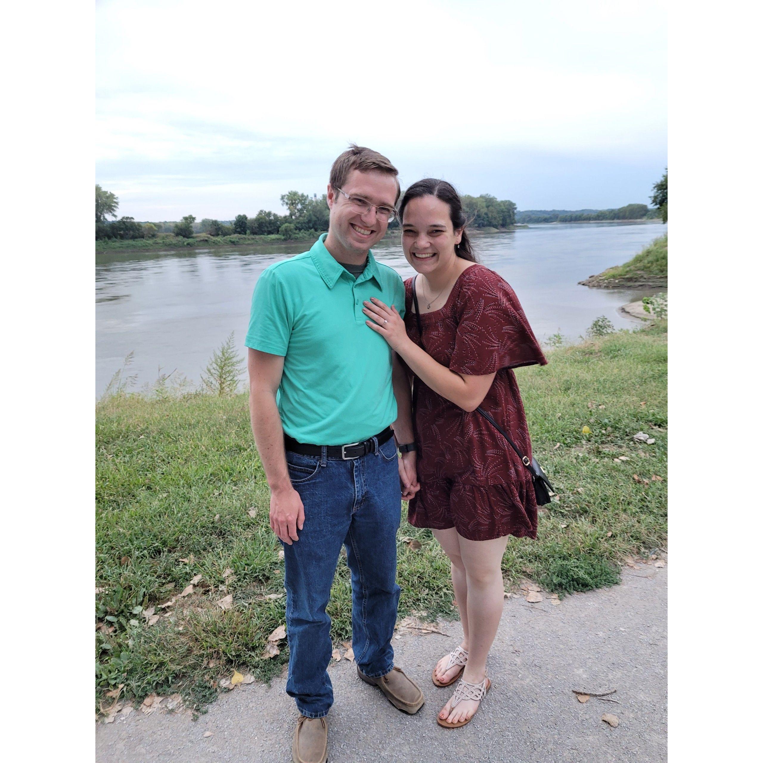 The night we got engaged we asked an older couple to snap a picture of us. The first thing they asked was if we had a date set.