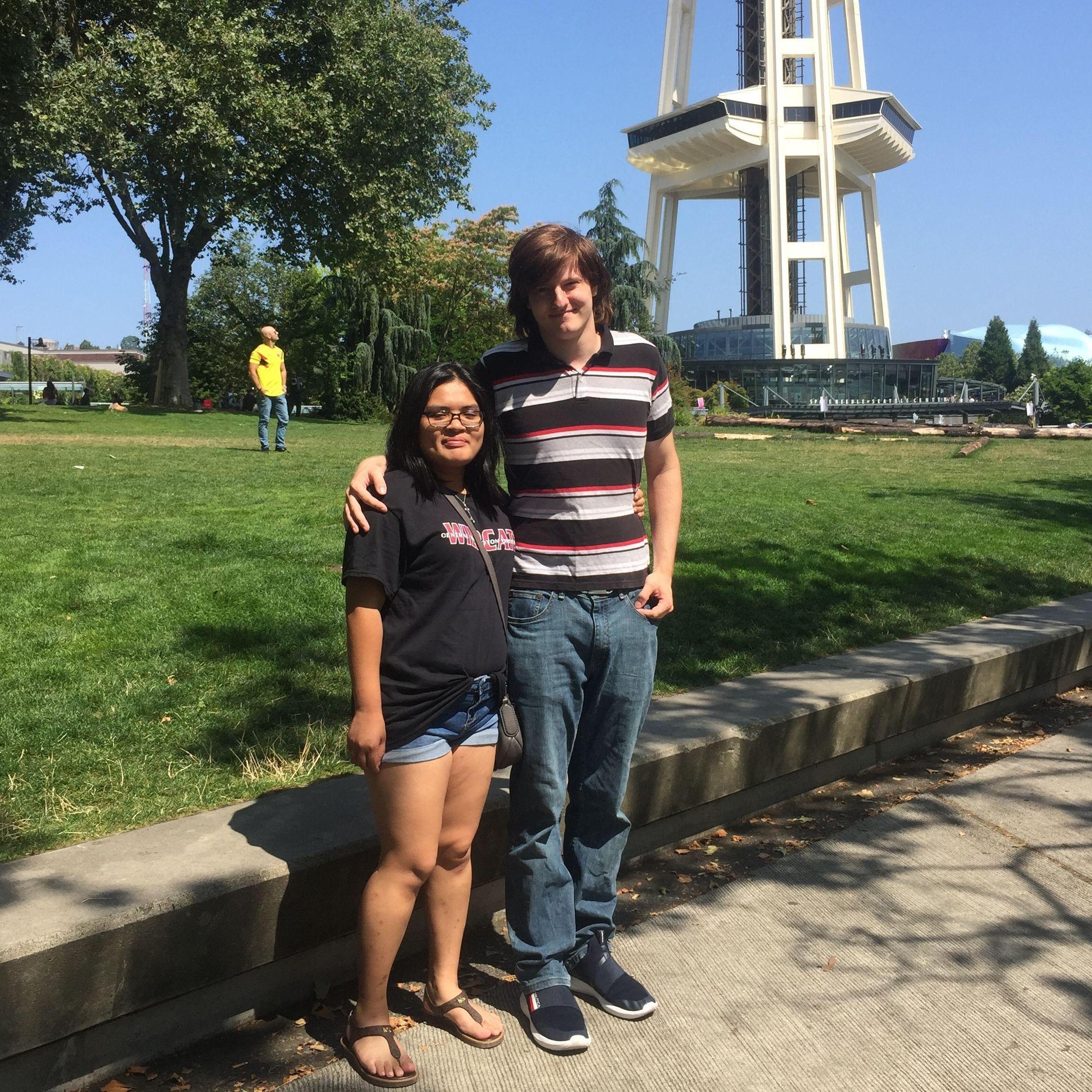 We went to the Museum of Pop Culture for Brent's birthday and took a moment in front of the Space Needle.