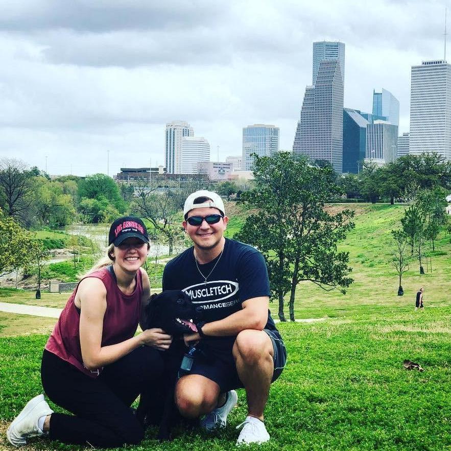 Buffalo Bayou Park--our favorite place to be active/take the dogs (this pic is pre-Denver joining the fam!)