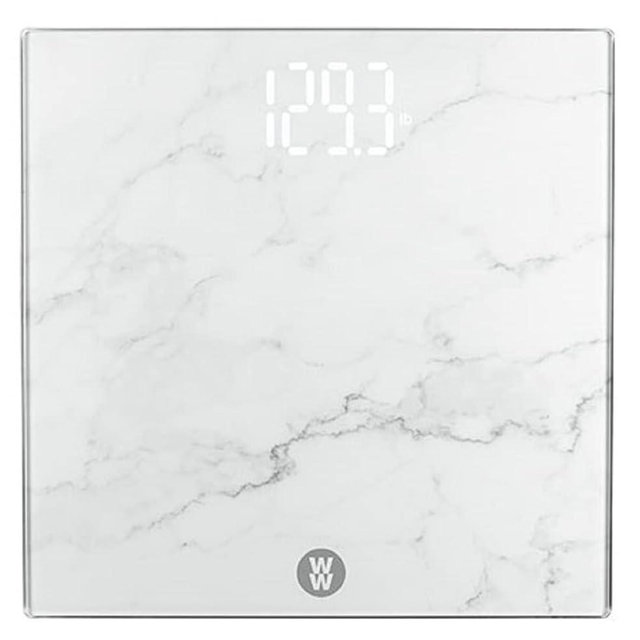 Weight Watchers Scale by Conair Scale for Body Weight, Digital Bathroom Scale in White Marble Finish