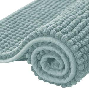 SUBRTEX Bathroom Rugs Chenille Bath Rug Soft Short Plush Bath Mat Soft Shower Mat Water Absorbent Shower Mat Quick Dry Machine Washable(Light Green,18" x 24")