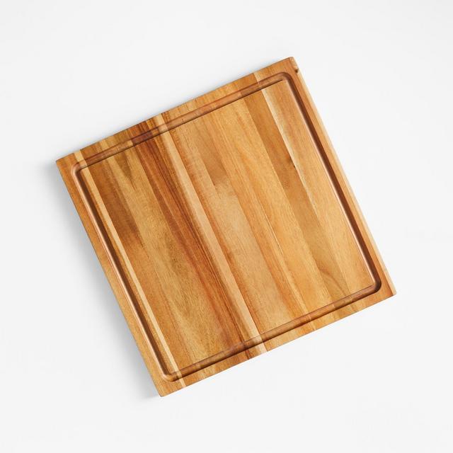 Crate & Barrel Acacia Edge-Grain Cutting Board 16"x16"x0.75"