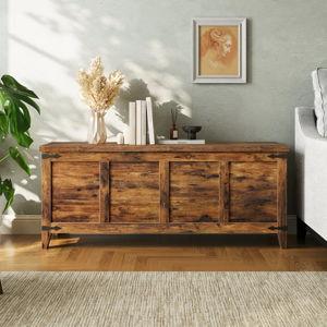 47.2"W Farmhouse Storage Chest With Lift Top Blanket Chest - Brown