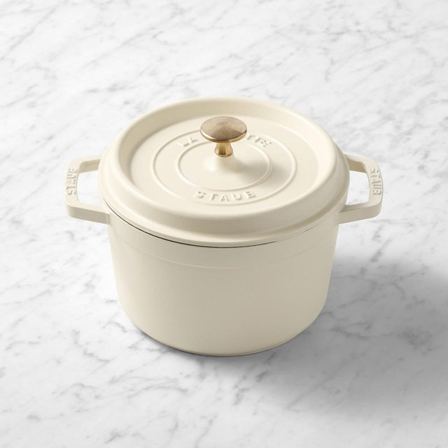 Staub Enameled Cast Iron Deep Oven, 3-Qt., French Crème