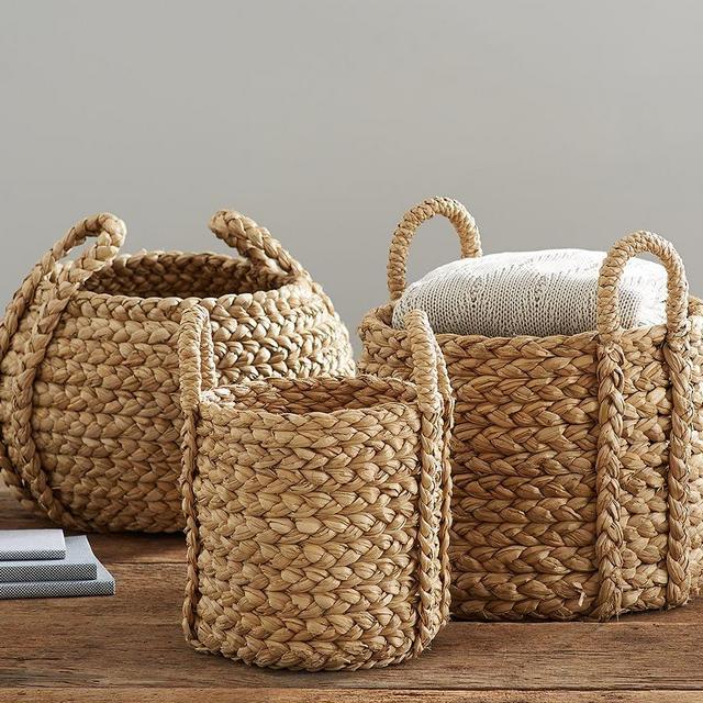 Beachcomber Handwoven Seagrass Round Handled Baskets