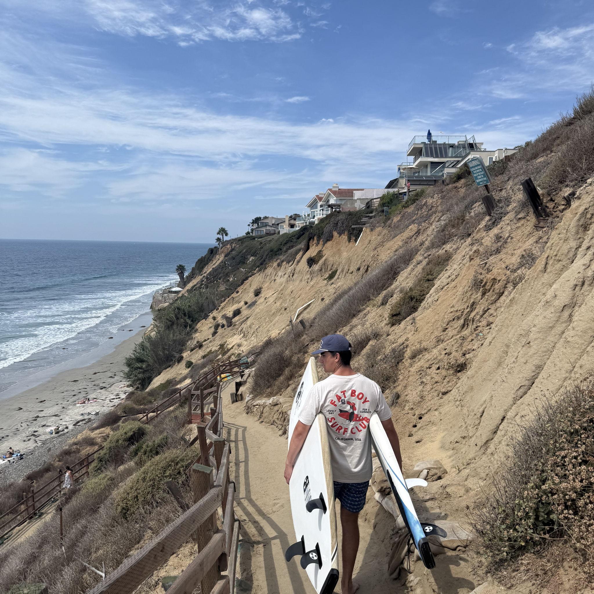 surfing in Leucadia, CA