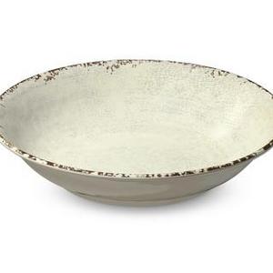 Rustic Melamine Serving Bowl, Ivory