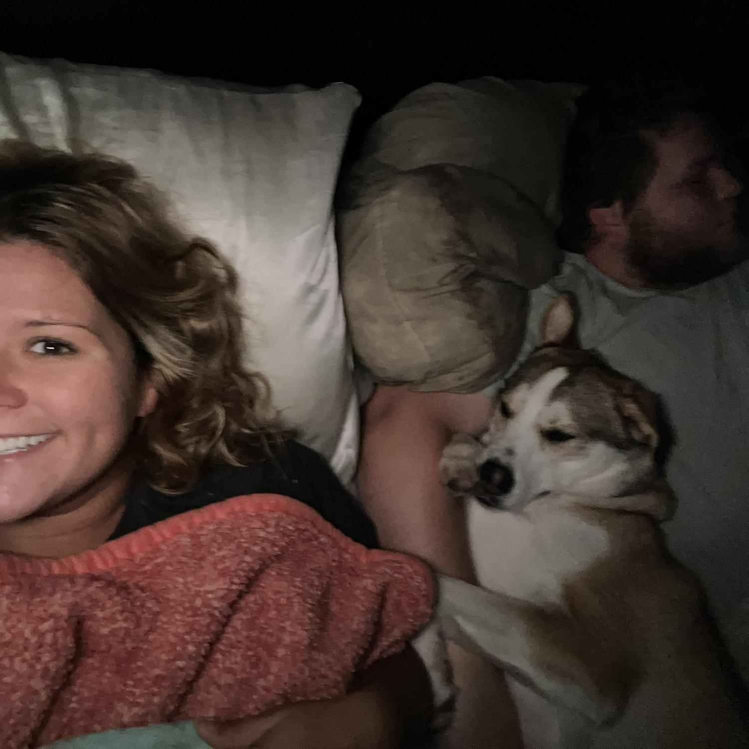 Cuddling with my boys