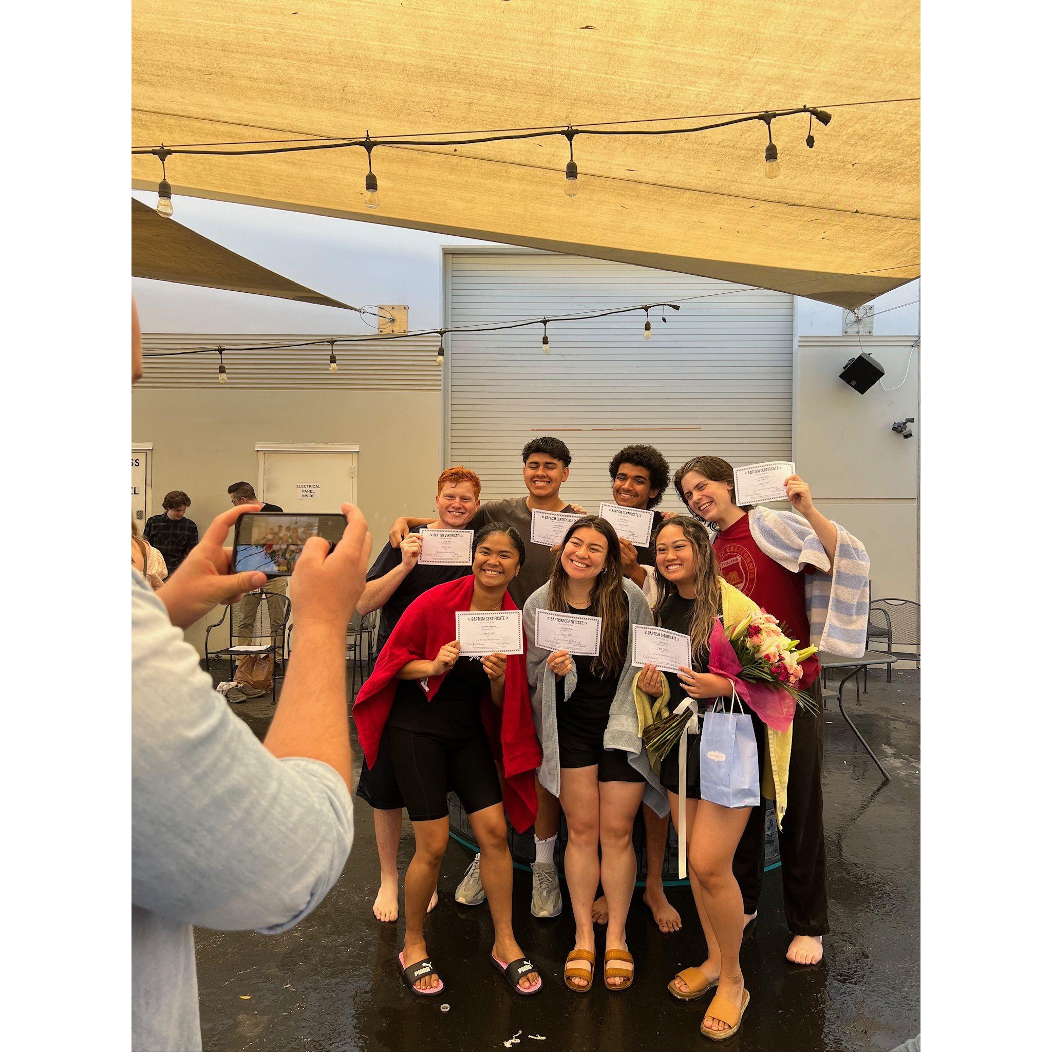 (May 1st, 2022):  Conlan and Joysinet got baptized together, along with all the interns!