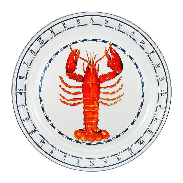 Golden Rabbit Enamelware - Lobster Pattern - 20" Large Tray
