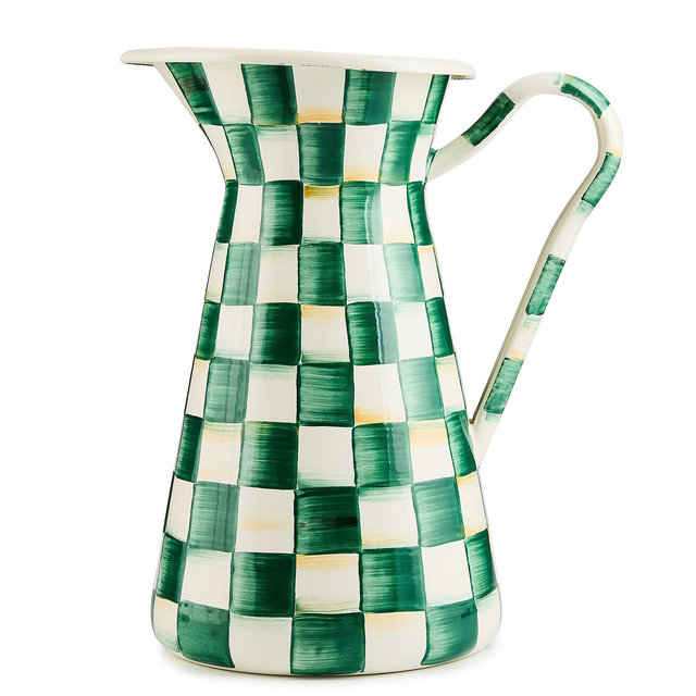 Mackenzie-Childs Emerald Check Large Practical Pitcher