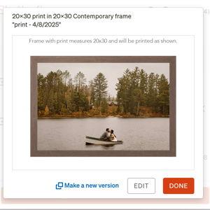 20 x 30 Frame in Walnut From Shutterfly (with Custom Picture included)